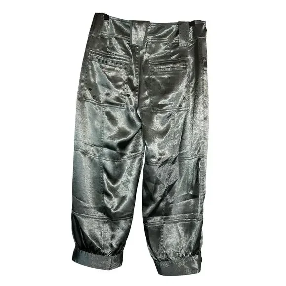 Free people light green satin cropped pant size 2 4 - Picture 4 of 12